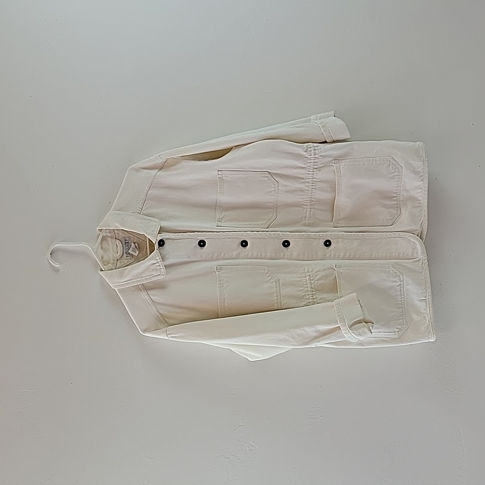Vintage Lands' End Cream Jean Jacket Size M